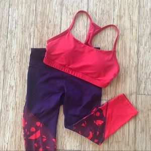 Fabletics matching workout leggings and bra set
